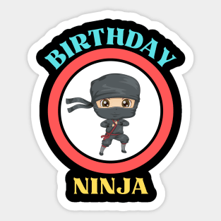Birthday Ninja - Cute Ninja Baby And Kids Birthday Sticker